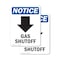 Signmission Gas Shutoff (Down Arrow), 7 in W x Rectangle, Plastic OS-2PACK-NS-P-710-V-13023 - alternate 1